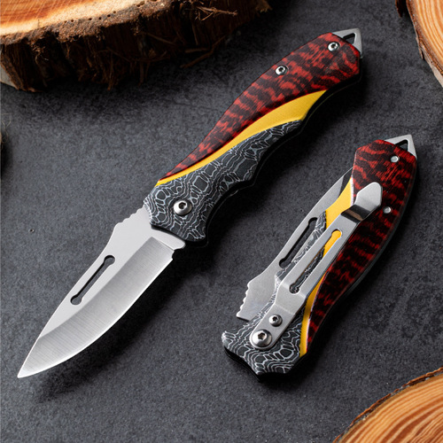 Outdoor multi-functional knife, stainless steel, mini portable, high hardness, home use, folding fruit knife