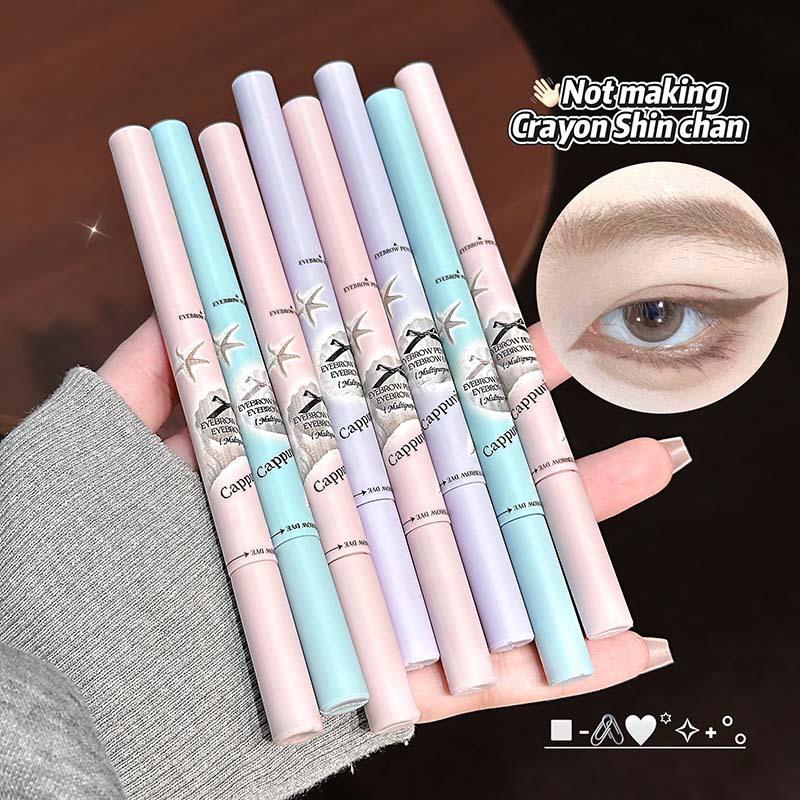 Cross-Border Cappuvini Multi-Purpose Eyebrow Pencil and Dyeing Gel, Dual-Ended Natural Hair-Like Eyebrow Pencil and Dyeing Gel, Student Makeup