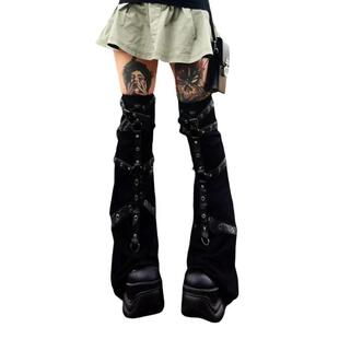 A 67931 Punk Metal Button Flared Pants �������ѝ