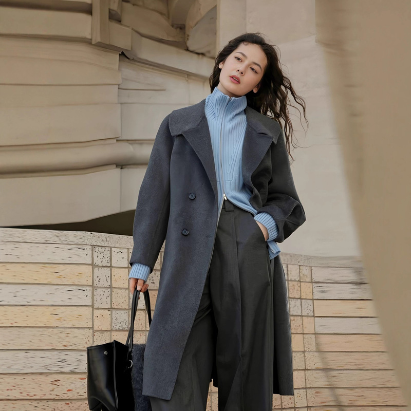 Domestic Niaojia 2025 New Winter Style Lapel Lantern Sleeve Mid-Length Woolen Outwear Jacket for Women A1Aae420C