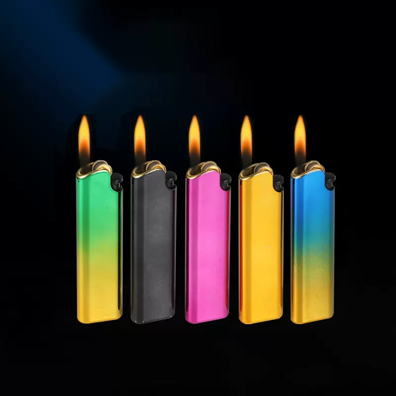 金属铁壳滑轮广告打火机激光刻字制定印字logo批发充气砂轮打火机