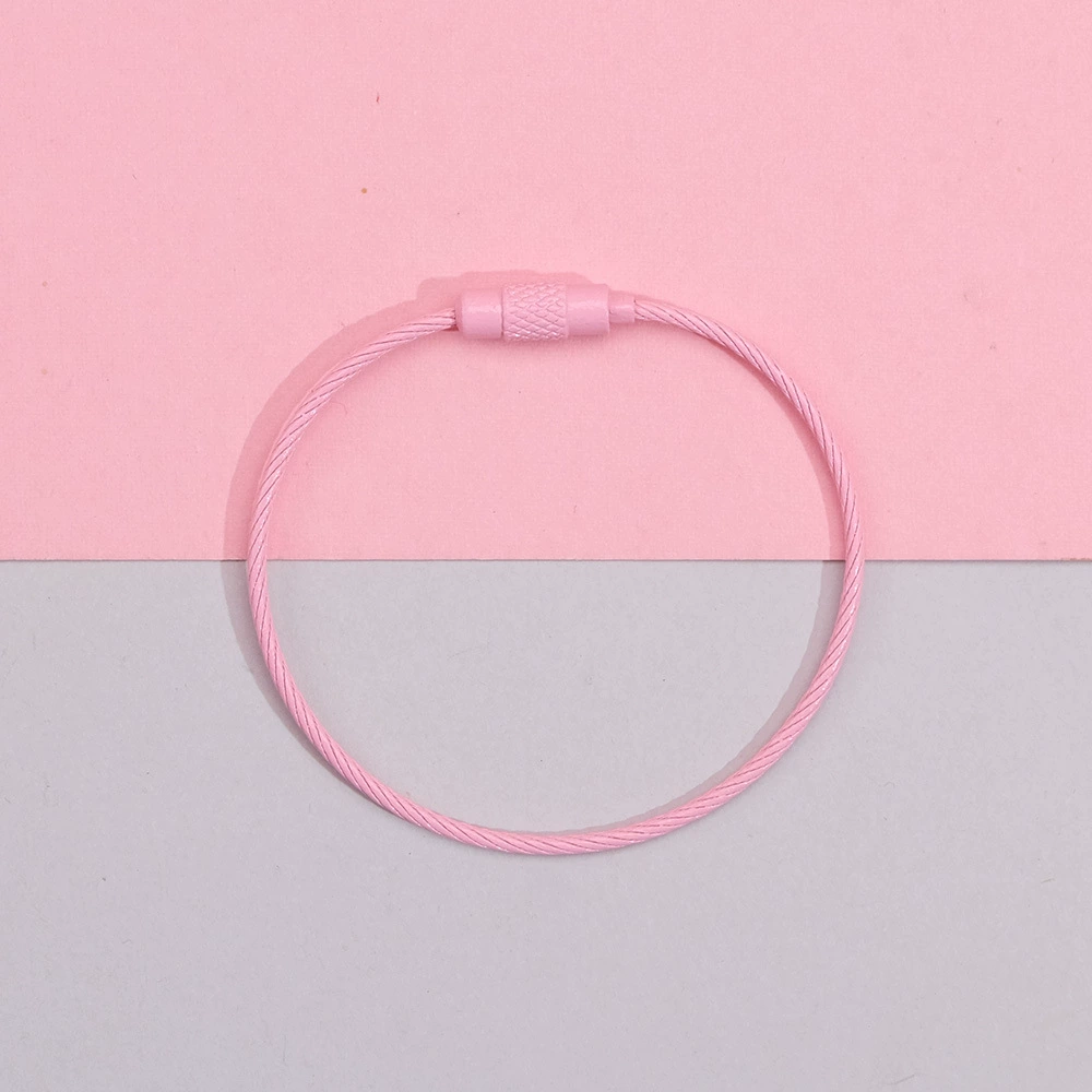 Steel Wire Key Ring Cable, Stainless Steel Keychain Loop, Multi-Color DIY Accessory