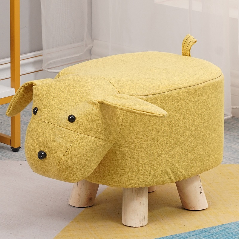Fábrica directa taburetes para niños taburetes para animales taburetes de madera sólida para cambiar zapatos taburetes creativos pequeños taburetes de casa sala de estar dibujos animados lindos