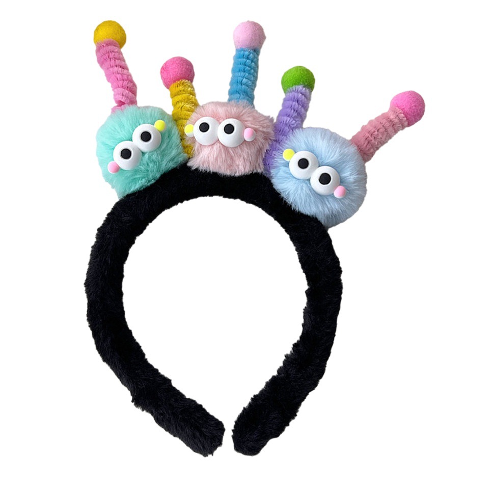 Lindo Twisted stick felpa divertida antena diadema chica corazón partido creativo accesorios para el cabello chica lavado maquillaje diadema