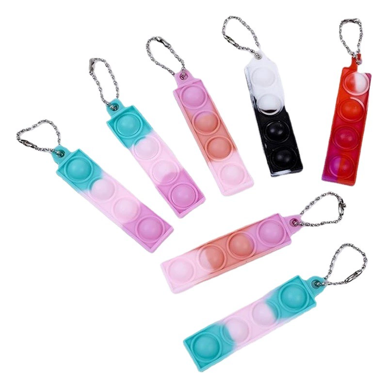 Силиконовый брелок-антистресс с вертикальными полосками, сенсорная игрушка, подарок на день рождения для детей, сенсорное средство для снятия стресса