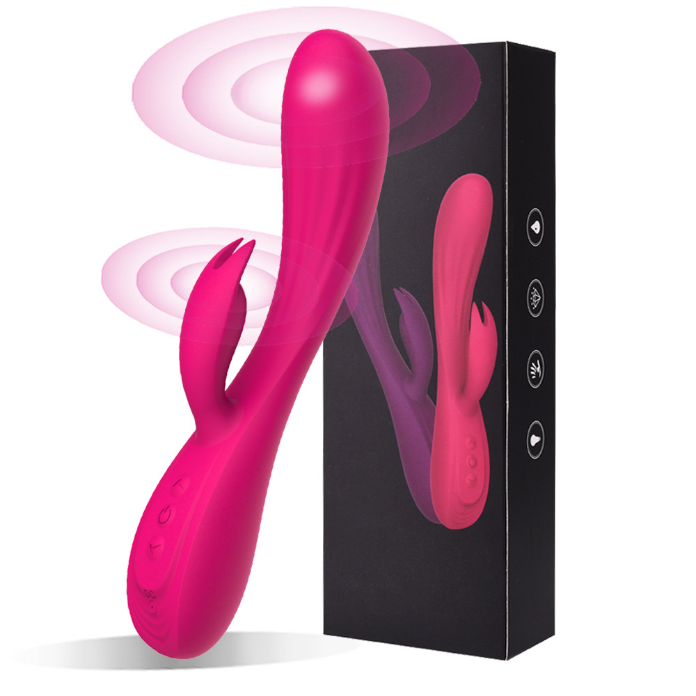 Full Cover Silicone Rabbit Vibrator USB Rechargeable 10 Frequency Dual Motor Massager Adult Sex Toys Wholesale_voghion.com