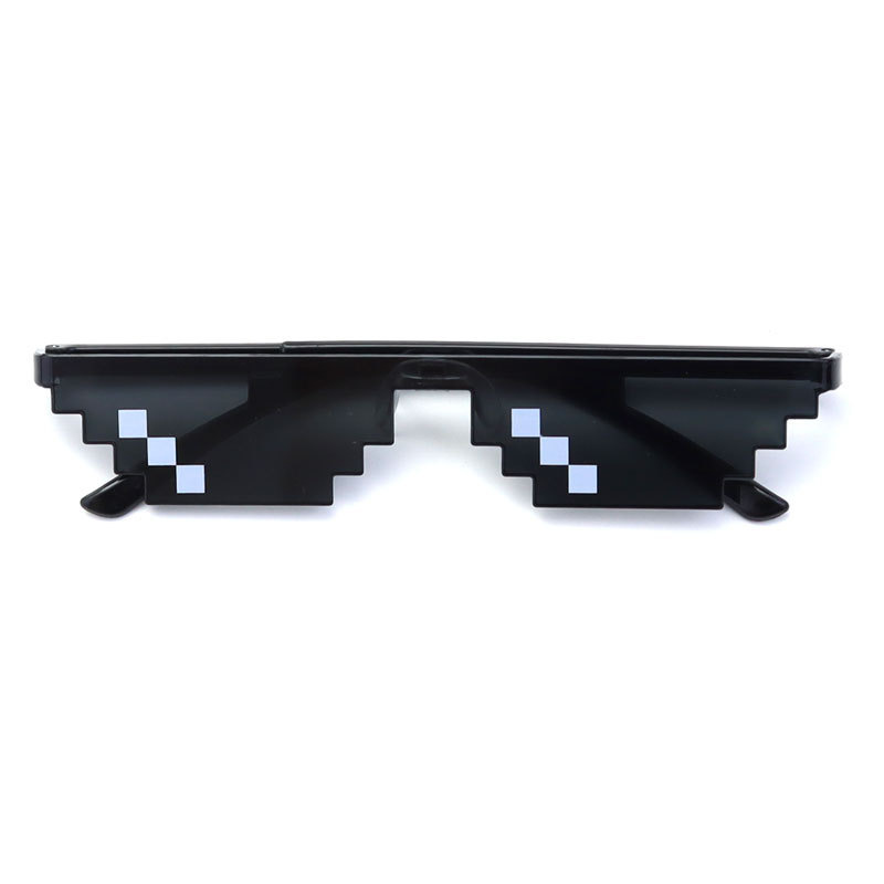 Mosaico gafas gafas de sol bidimensionales chatter personalidad gafas de sol de píxeles de fiesta reticular gafas de viento de píxeles rojos