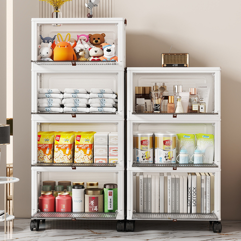 Armarios de almacenamiento cuidadosamente seleccionados, armarios de almacenamiento para sala de estar, estantes de almacenamiento de juguetes de varias capas, armarios para refrigerios con tapa abatible, cajas de almacenamiento de cocina de pie.