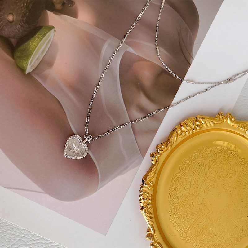 White Gold Love Double Necklace