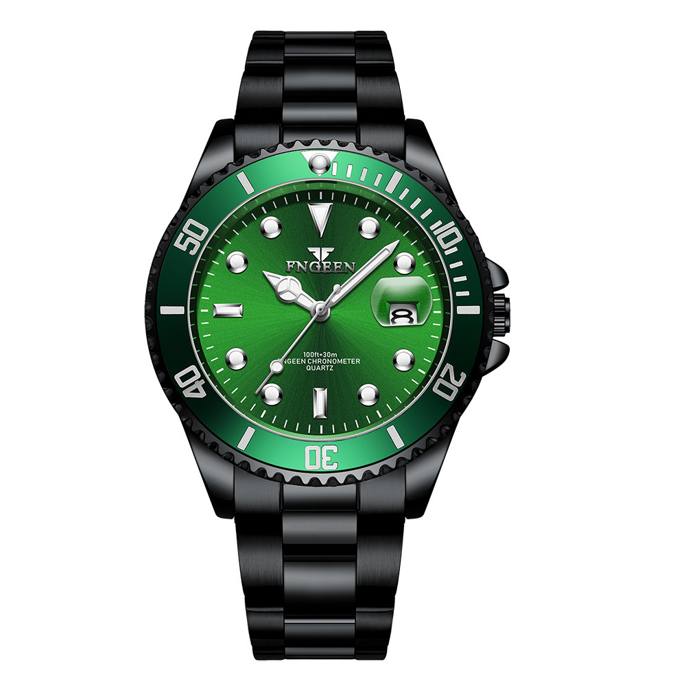 Reloj de Cuarzo para Hombre de Acero Inoxidable, Luminoso, Impermeable con Calendario