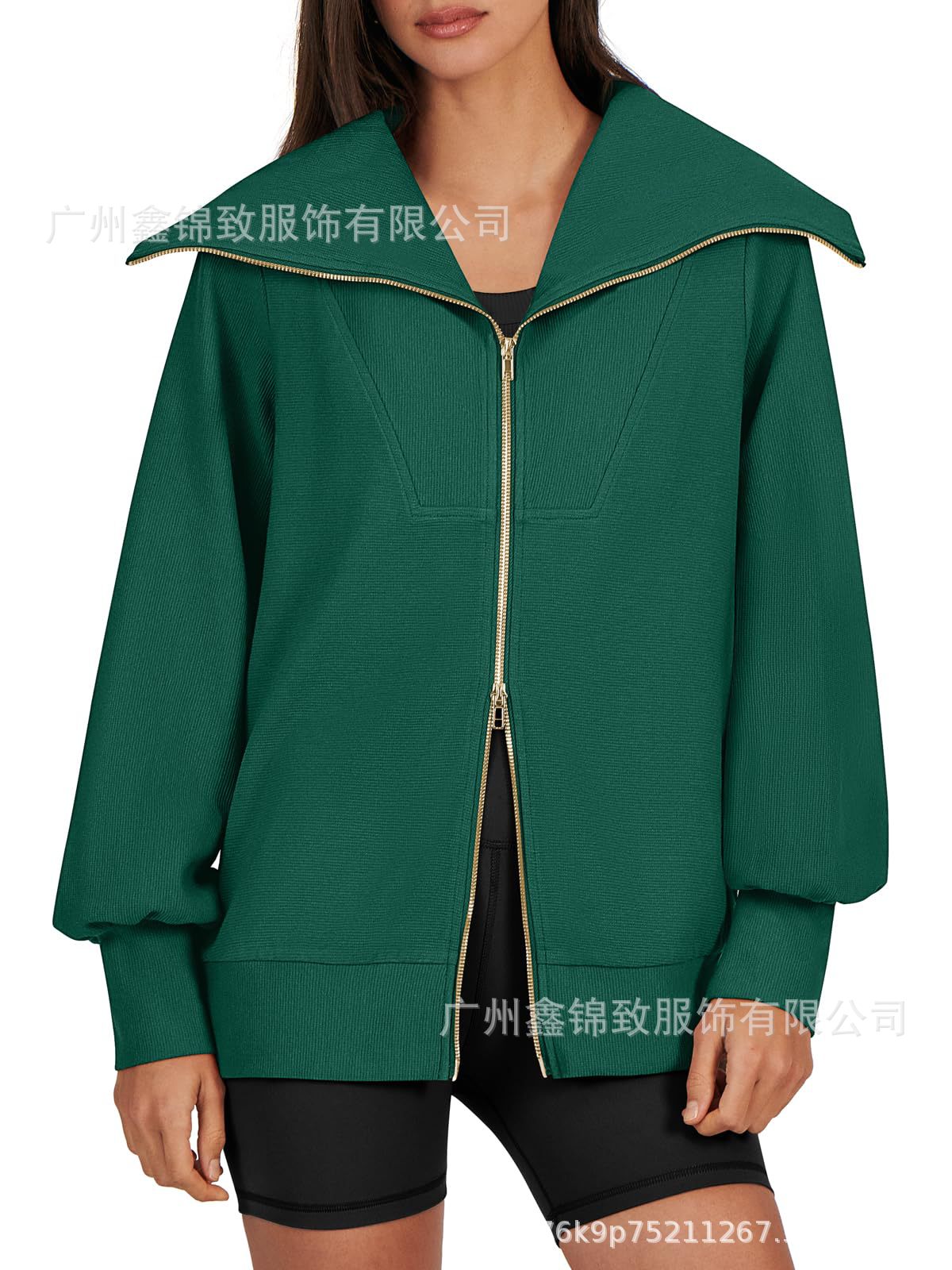 2023 Amazon mujeres de gran tamaño cremallera lindo sudadera chaqueta ropa 2023 otoño y el invierno la moda