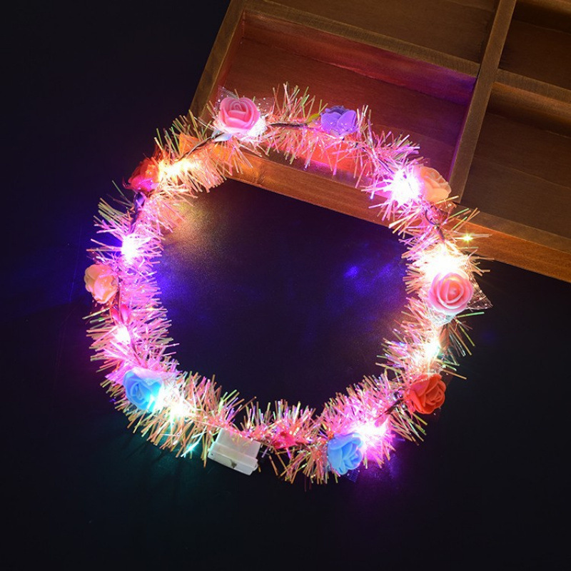 Concierto de apoyo accesorios luminosos toque de cabeza corn de ciervo corn de buey corn de cabello bandas de lámpara orejas de conejo corona al por mayor