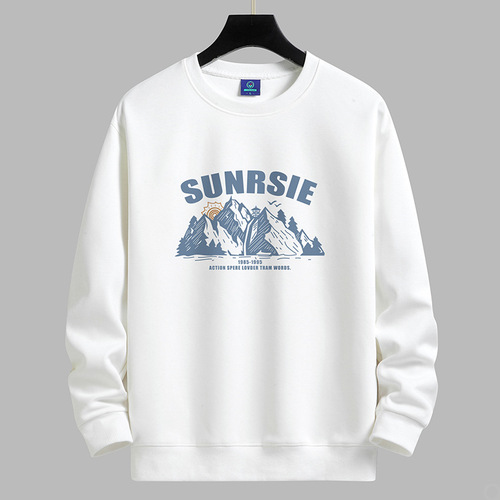 New Fall Style Crew Neck Thin Sweatshirt for Men, Teenagers, Loose Plus Size, National Trend Couple Student Long Sleeve Men's Fashion Top