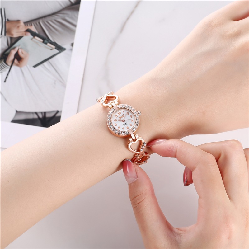 Unisex new style ladies' personalized trend alloy bracelet set fashionable trend temperament diamond inlaid quartz ladies watch_voghion.com