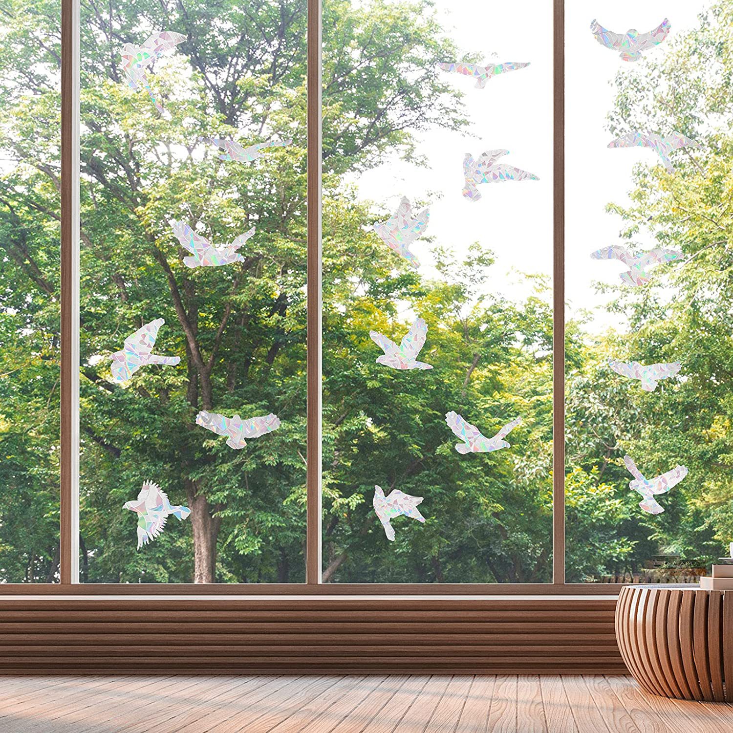 RPS023 Amazon 20 Flying Birds Rainbow Prism Electrostatic Glass Sticker Glueless PVC Film Window Film