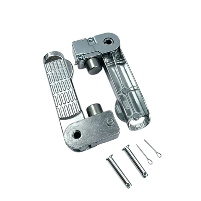 Wholesale Electric Scooter Small Turtle Foot Pedal Footrest Footboard Electric Motorcycle Silver Folding Footrest Aluminum Alloy Rear Accessories (Electric vehicle pedal) - small-turtle-pedals-with-pins