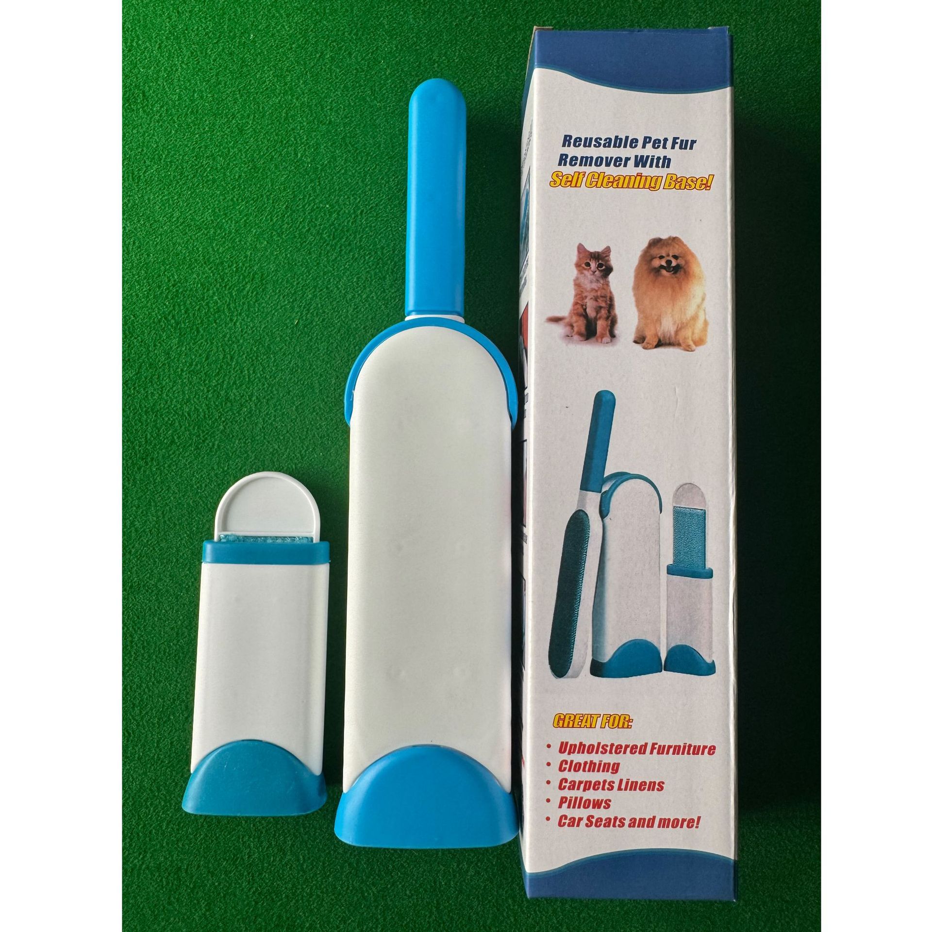 Rodillo quitapelusas retráctil y electrostático, ideal para eliminar polvo, pelo y pelusa de ropa o mascotas, con caja de almacenamiento