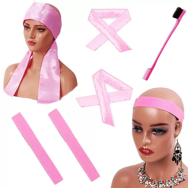 Cross-border Amazon Wig Color Band elastic band head cover edge fixing band multi-color silk band melt band