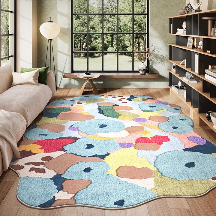 Alfombras de flocado de musgo nórdico dormitorio alfombras de cristal alfombras de cama sala de estar alfombras antideslizantes alfombras de baño