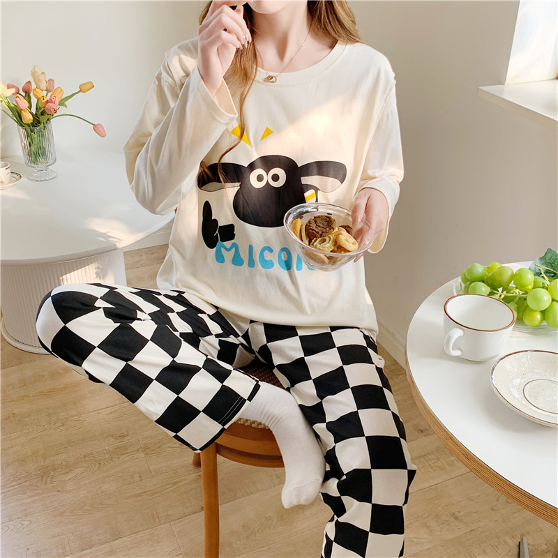 Ropa de confinamiento pijamas de primavera y verano de las mujeres ropa de Enfermería de manga larga de algodón puro de enfermería con almohadilla en el pecho prenatal y posparto traje de desgaste en el hogar image 4
