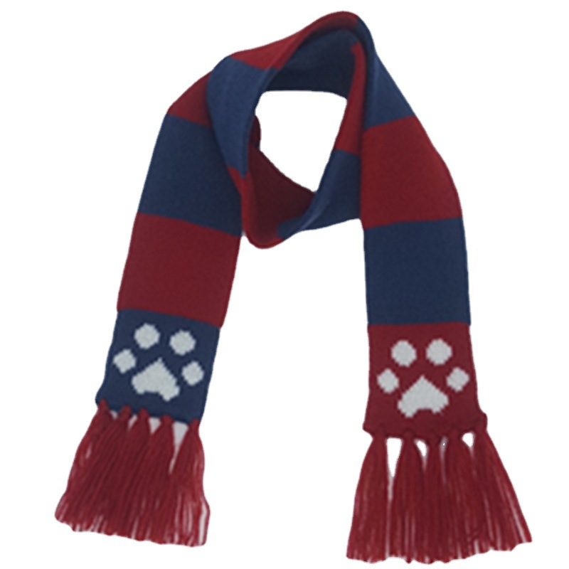 Bufanda jacquard con borla de lana de punto pequeña bufanda decorativa de juguete muñeca mascota bufanda de punto