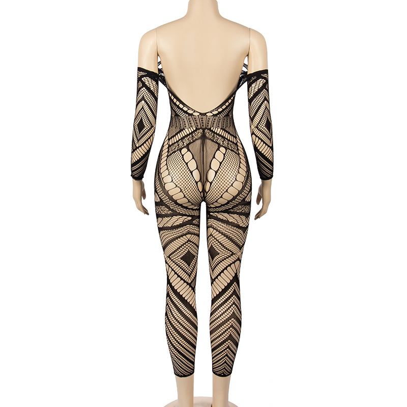 Summer Sexy Temptation Sheer Mesh Long Sleeve Sheath Jumpsuit 9 Summer Sexy Temptation Sheer Mesh Long Sleeve Sheath Jumpsuit
