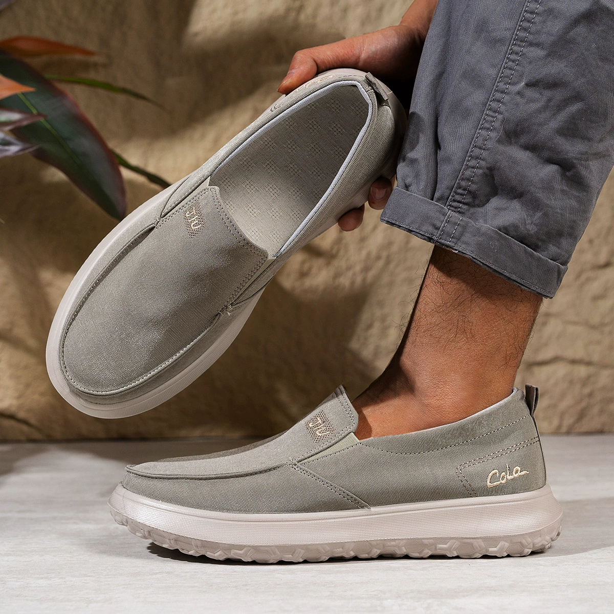 Мужская обувь Один педаль повседневная весенняя и летняя мужская доска обувь легкая мягкая подошва папы туфли открытый туфли Специальный размер мужская обувь 45 ярдов 47