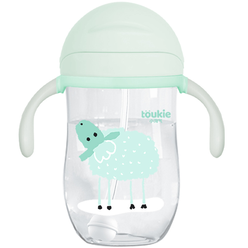 Beber taza kindergarten a prueba de fugas anti-choke bebé gravedad bola con mango niños paja hervidor taza
