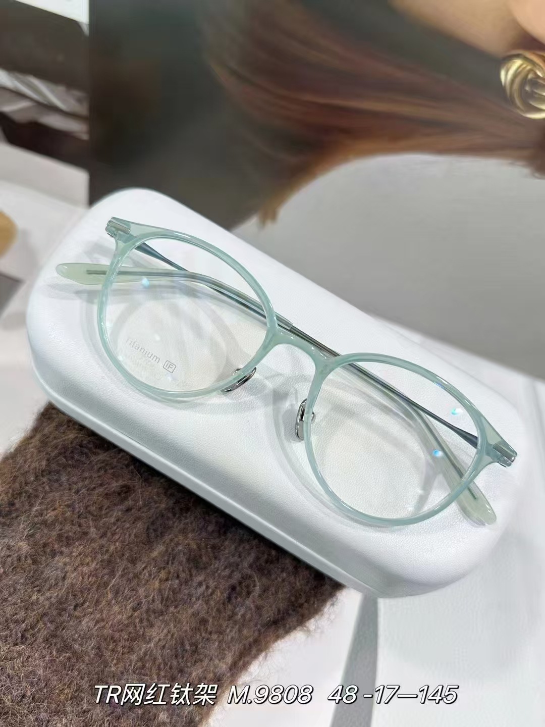 2024年新作ファッショントレンド男女通用多角形楕円形 β チタンフレーム9808サイズ48メガネフレーム