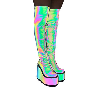 Platform Shoes Lolita Punk Diablo Cosplay Lolita Shoes Boots Over-the-Knee Boots