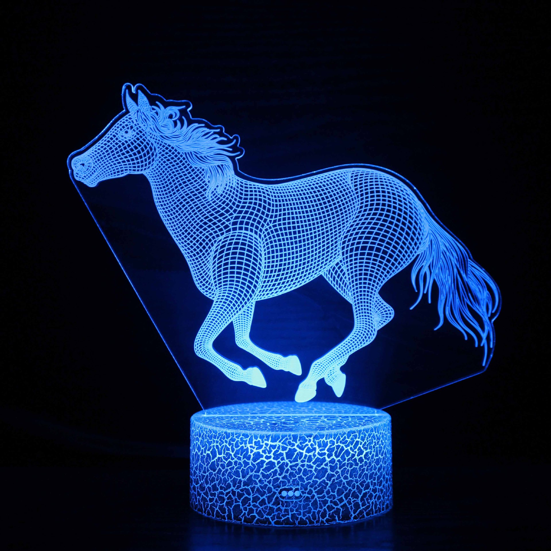 Cruz-frontera dedicado serie de caballos 3D lámpara de modelado de luz nocturna LED lámpara de ilusión estéreo visual lámpara de mesa de noche USB