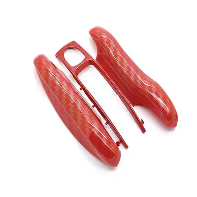 Cayenne Key Cover Modification – Car key bag - carbon-fiber-pattern-red