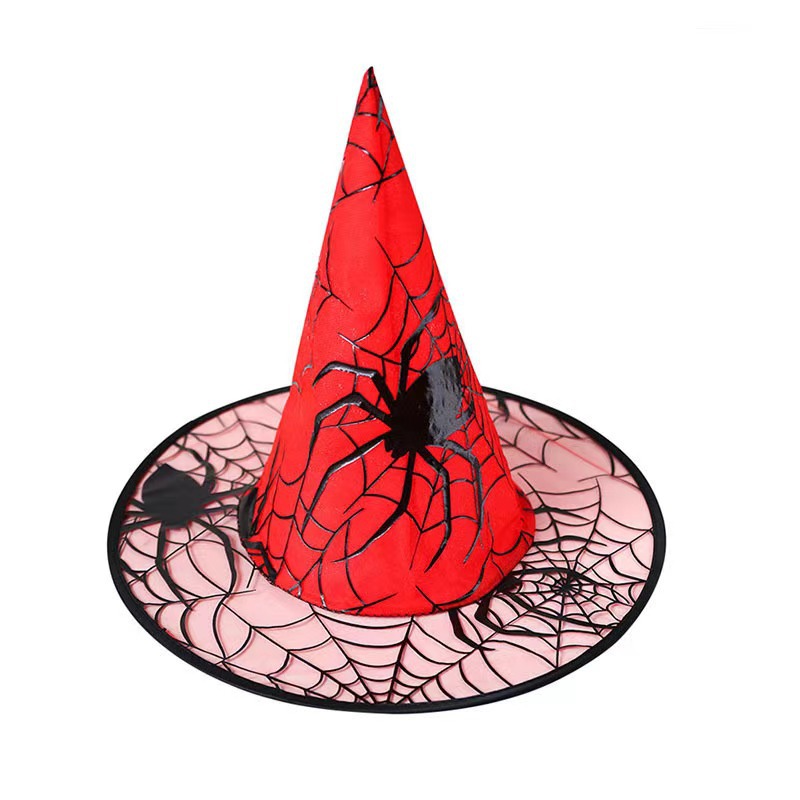 Halloween sombrero bruja sombrero cosplay vestido tocado estampado araña sombrero mago