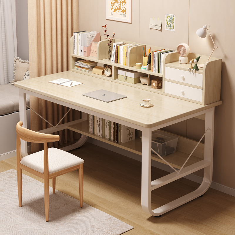 Escritorio de la computadora escritorio del estudiante escritorio del hogar estantería integrada dormitorio chica estudio escritorio simple mesa de oficina