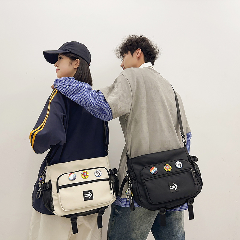 (2개) 중학생 유행 남자 캔버스 가방 책 가방을 들고 중학생 중학생 및 고등학생 크램 가방 소녀 크램 가방 크로스 바디 백