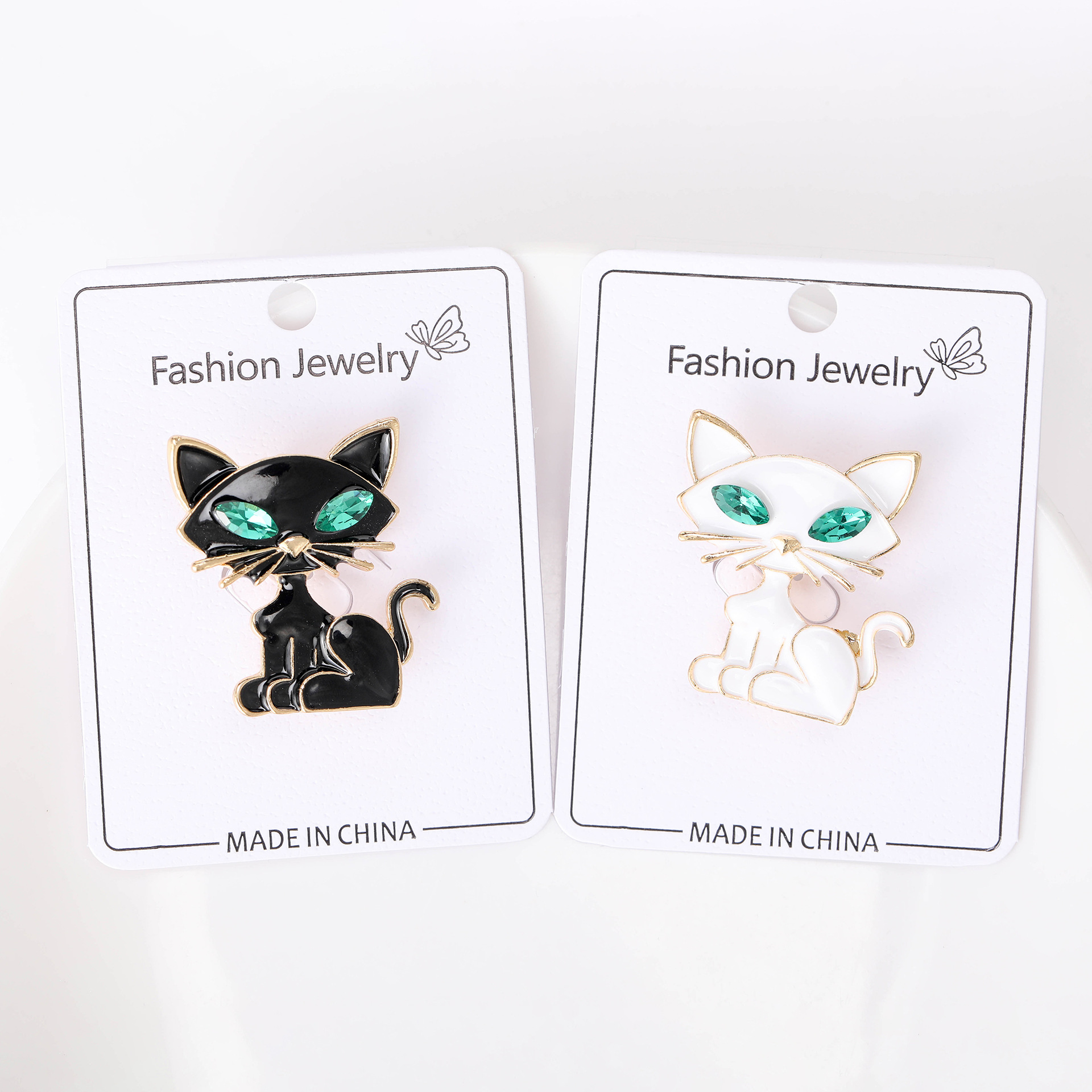 11g Weight Glass Inlay Material Brooches Classification Casual, Banquet, Party Occasion Cute Pin Cat Alloy Enamel Inlay Glass Women's Brooches