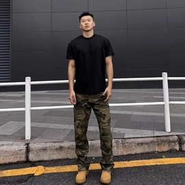新款春秋复古街头迷彩工装裤男女美式vibe潮牌宽松直筒伐木长裤潮