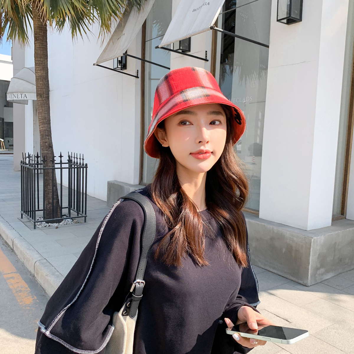 Korean Fashion Embroidered Letter Bucket Hat display picture 8