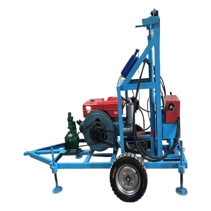Мобильный бытовой небольшой 200-метровый станок для бурения скважин Портативный складной телескопический гидравлический дизельный глубоководный сверлильный станок