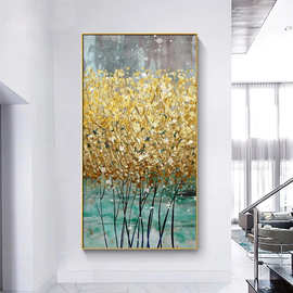 北欧黄金树轻奢客厅装饰画 家居酒店样板间店铺玄关背景墙挂画
