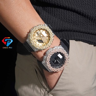 European and American Cross-Border New 925 Silver Moissanite Thorn Ga2100 Watch Case Accessories Hip-Hop Hot-Selling Jewelry Wholesale