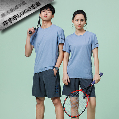 運動T恤衫定制印logo 運動速幹衣 舒適琉璃圓領運動健身透氣T恤