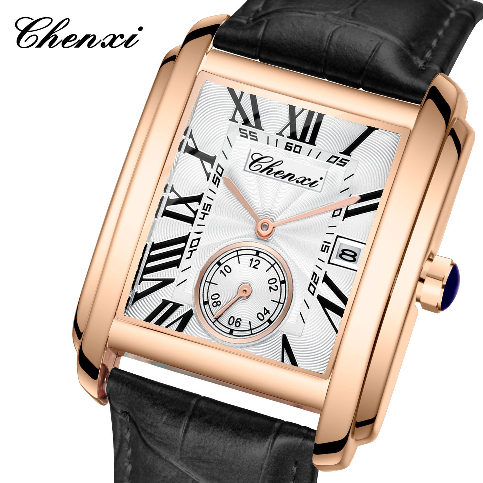 Chenxi Watch Tiktok Hot Sale Chenxi Brand Square Quartz Watch Factory Direct Sale In-Stock Wholesale Leather Strap Watch