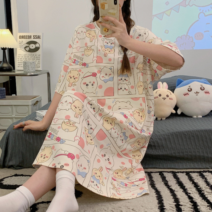 2025 nuevo pijama de perro de jade Gui mujer de verano de mangas cortas lindas y tamaño grande pijama de dibujos animados ropa para el hogar se puede usar