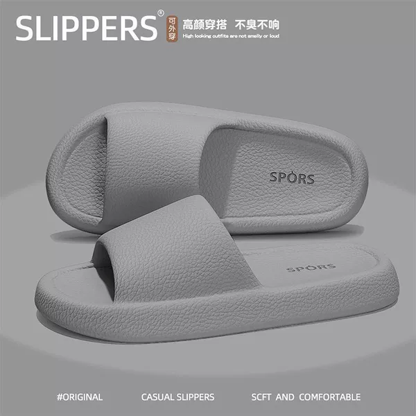 Leather letters sandals grey