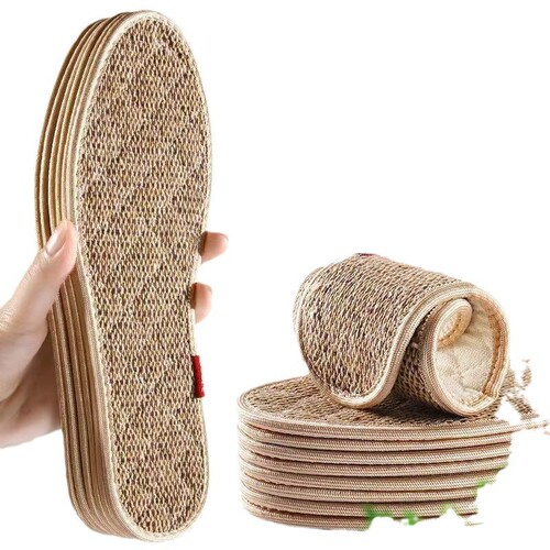 Aroma-Prevent Cotton Linen Anti-Odor Insoles for Men and Women, Linen Breathable, Absorbent, Anti-Slip Sports Insoles, Thickened Comfort, Hard Sole Insoles for Summer