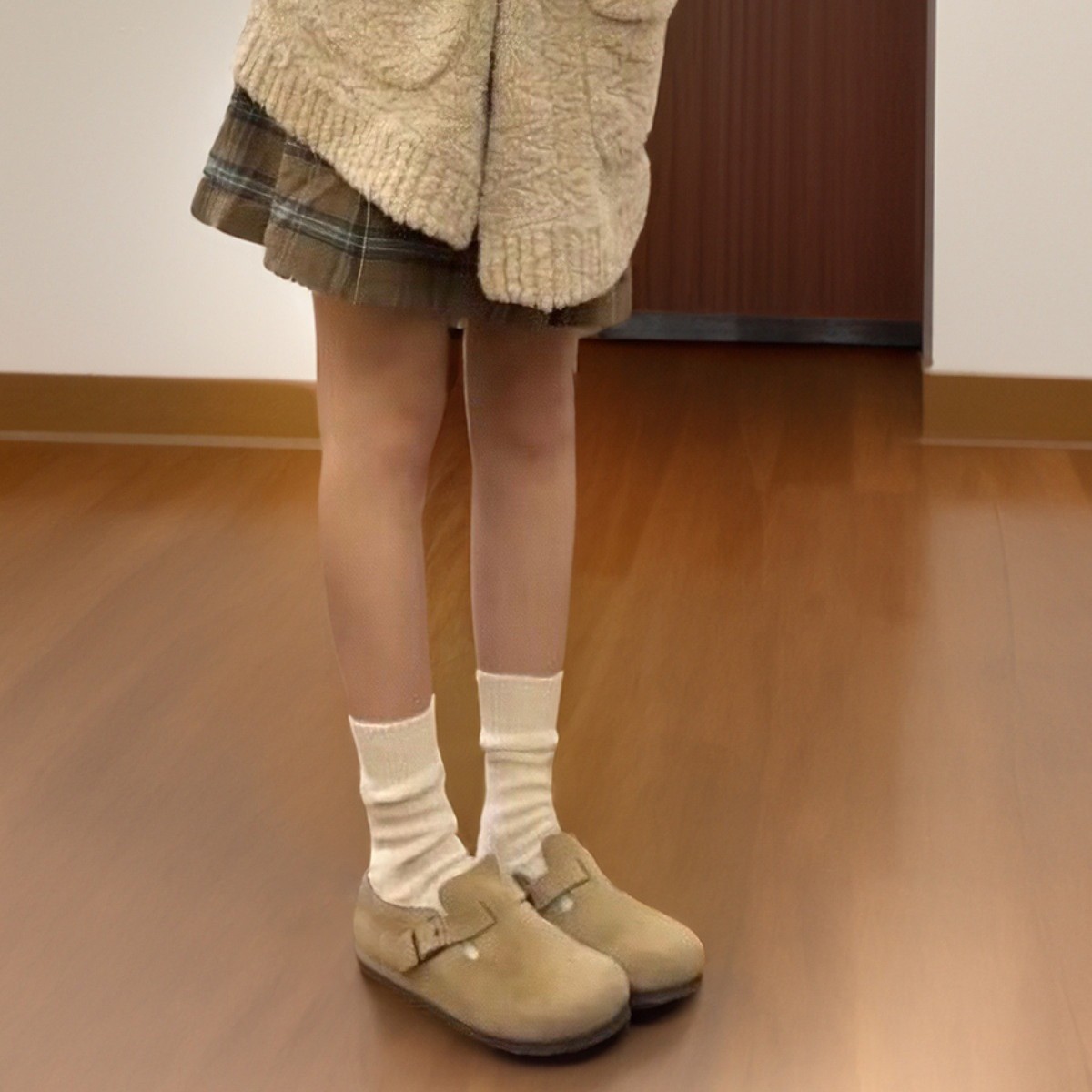 全真皮版~2025春秋冬新款勃肯鞋全包厚底内增高博肯单鞋晚晚鞋