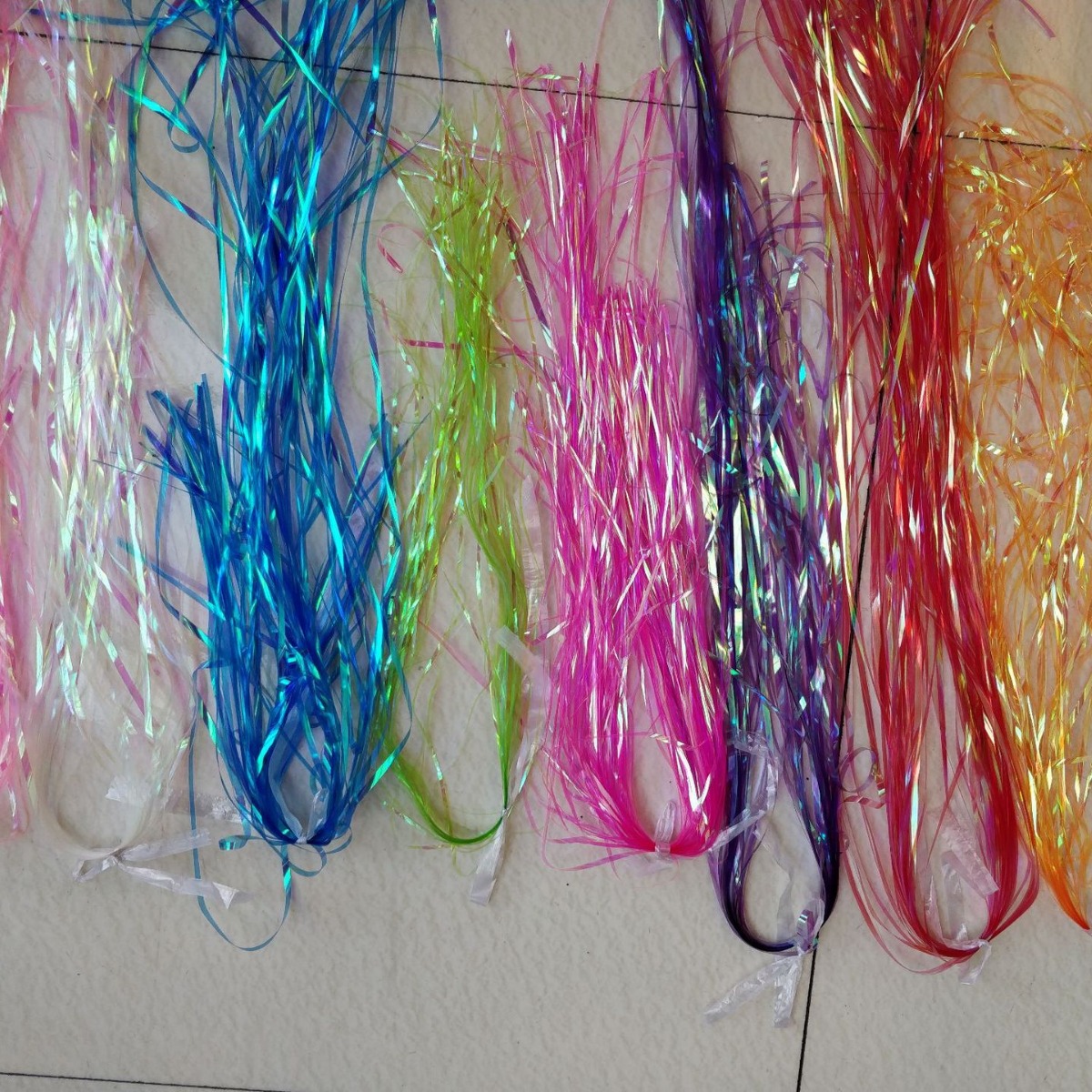 PET材质香槟色丝金条圣诞工艺品酒红葱彩带闪闪纸紫雪青葱草