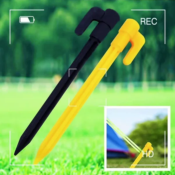 Outdoor camping tent ground nail beach windproof plastic ground nail lazy inflatable sofa yellow ground nail