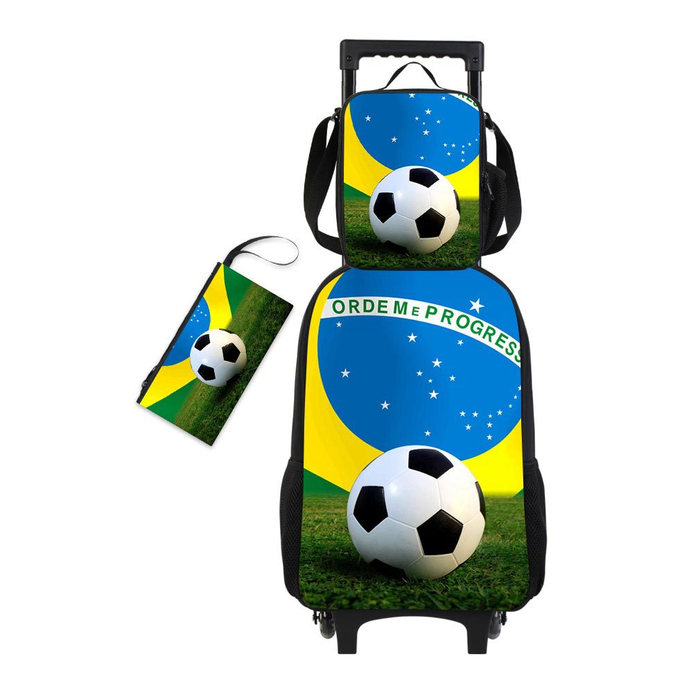 축구 프린트 트롤리 피트니스 백 3종 세트